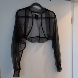MARELLA Black Sheer Crop Blouse